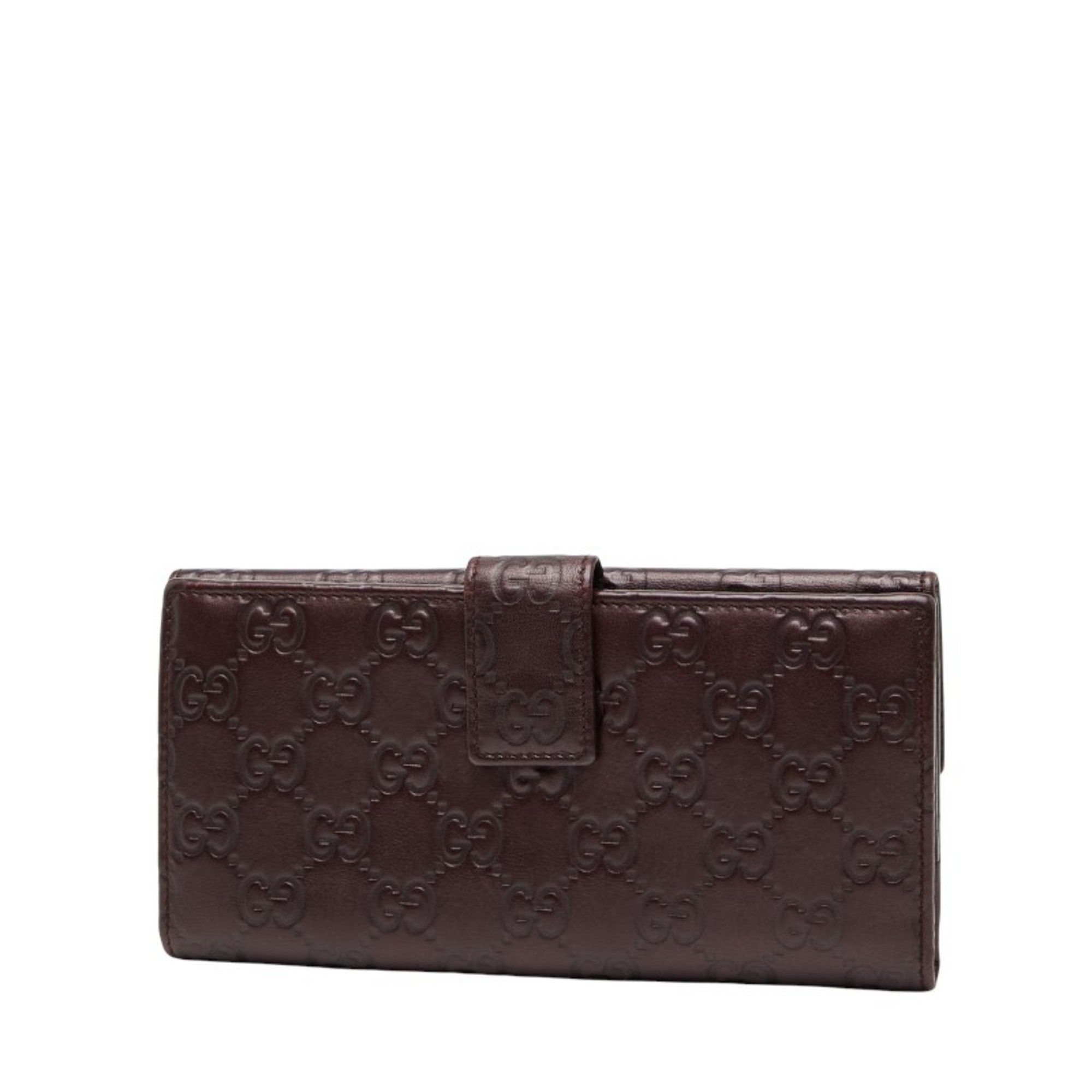 Gucci Gucci Guccissima Double-Hook Long Wallet 112715 Brown Leather Women's GUCCI Size ONE SIZE - 2 Thumbnail