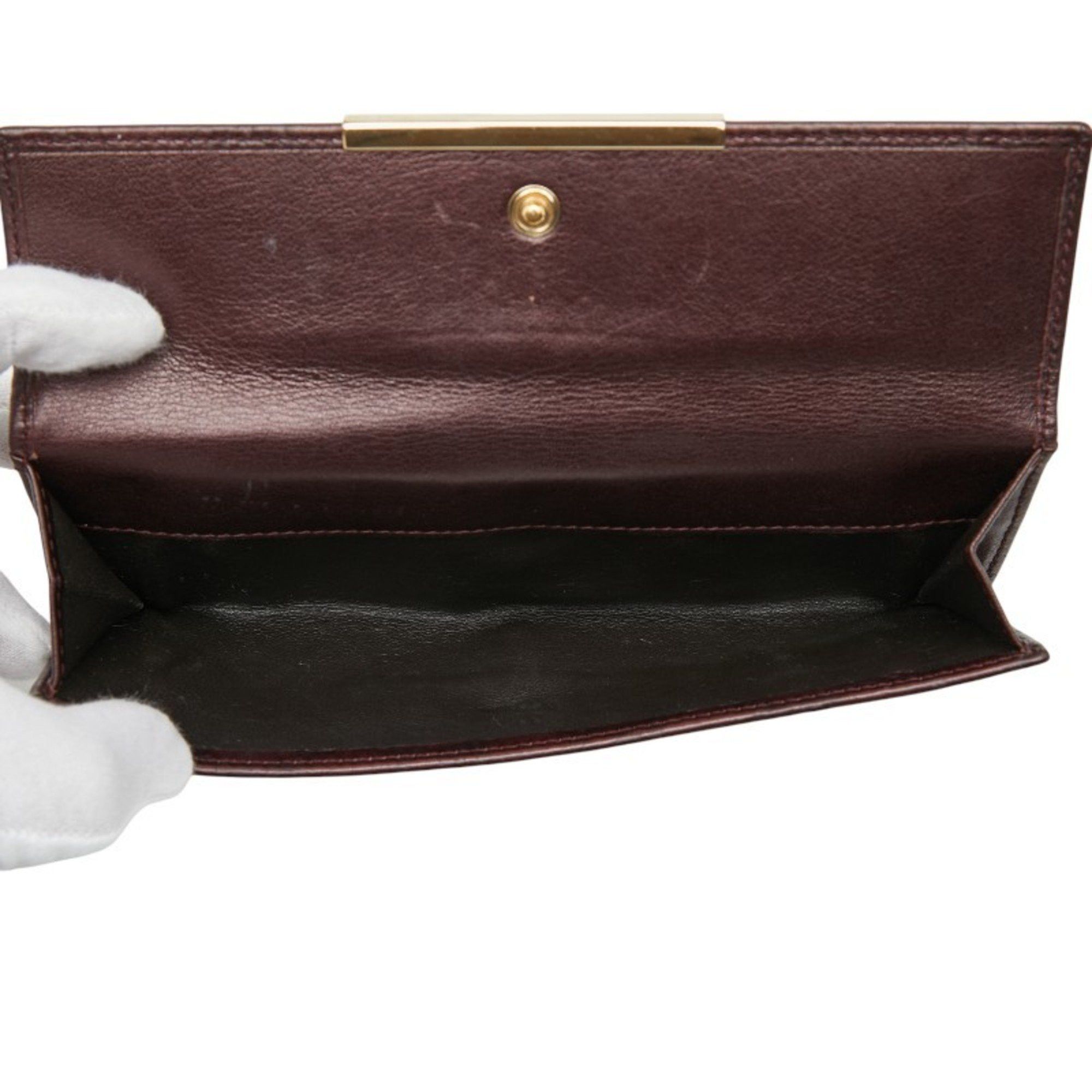 Gucci Gucci Guccissima Double-Hook Long Wallet 112715 Brown Leather Women's GUCCI Size ONE SIZE - 5 Thumbnail