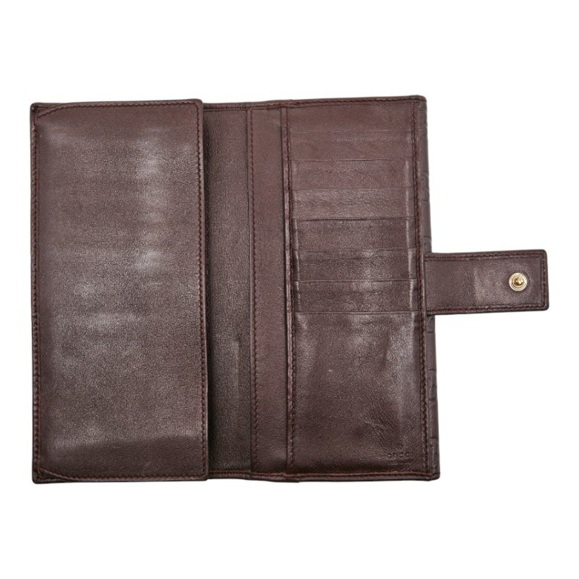 Gucci Gucci Guccissima Double-Hook Long Wallet 112715 Brown Leather Women's GUCCI Size ONE SIZE - 4 Thumbnail