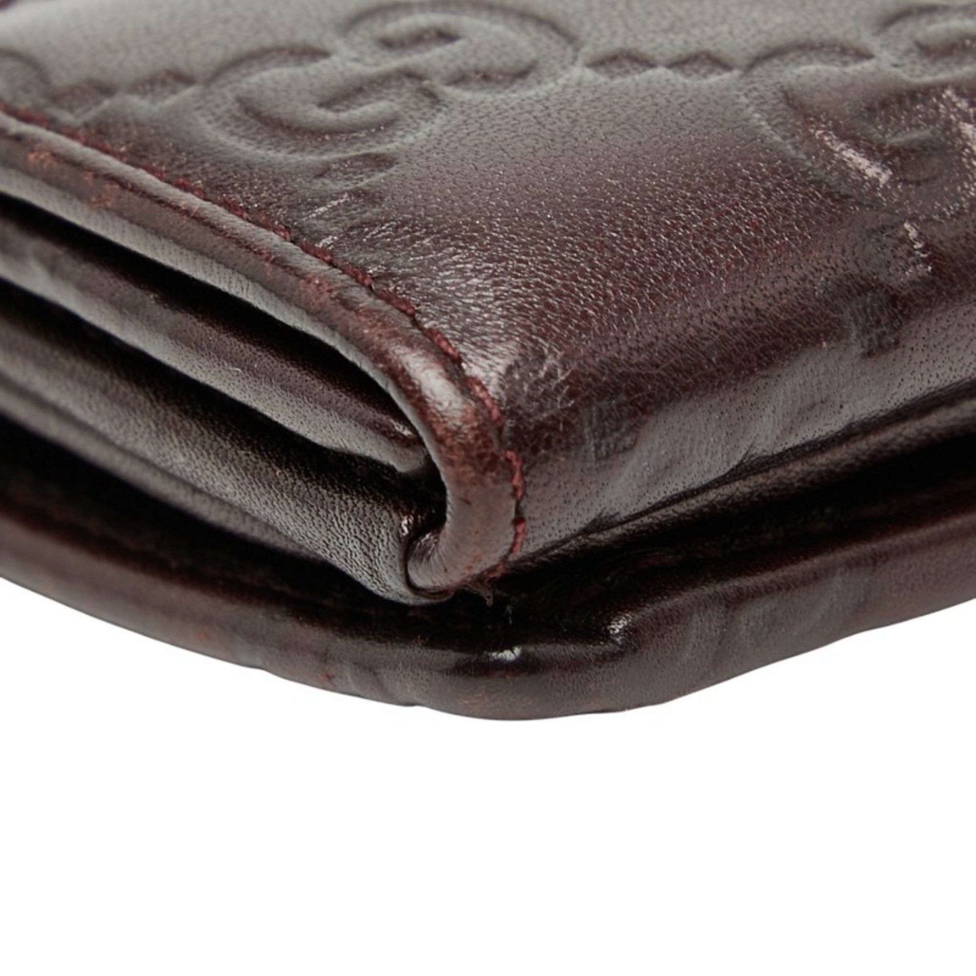 Gucci Gucci Guccissima Double-Hook Long Wallet 112715 Brown Leather Women's GUCCI Size ONE SIZE - 9 Thumbnail