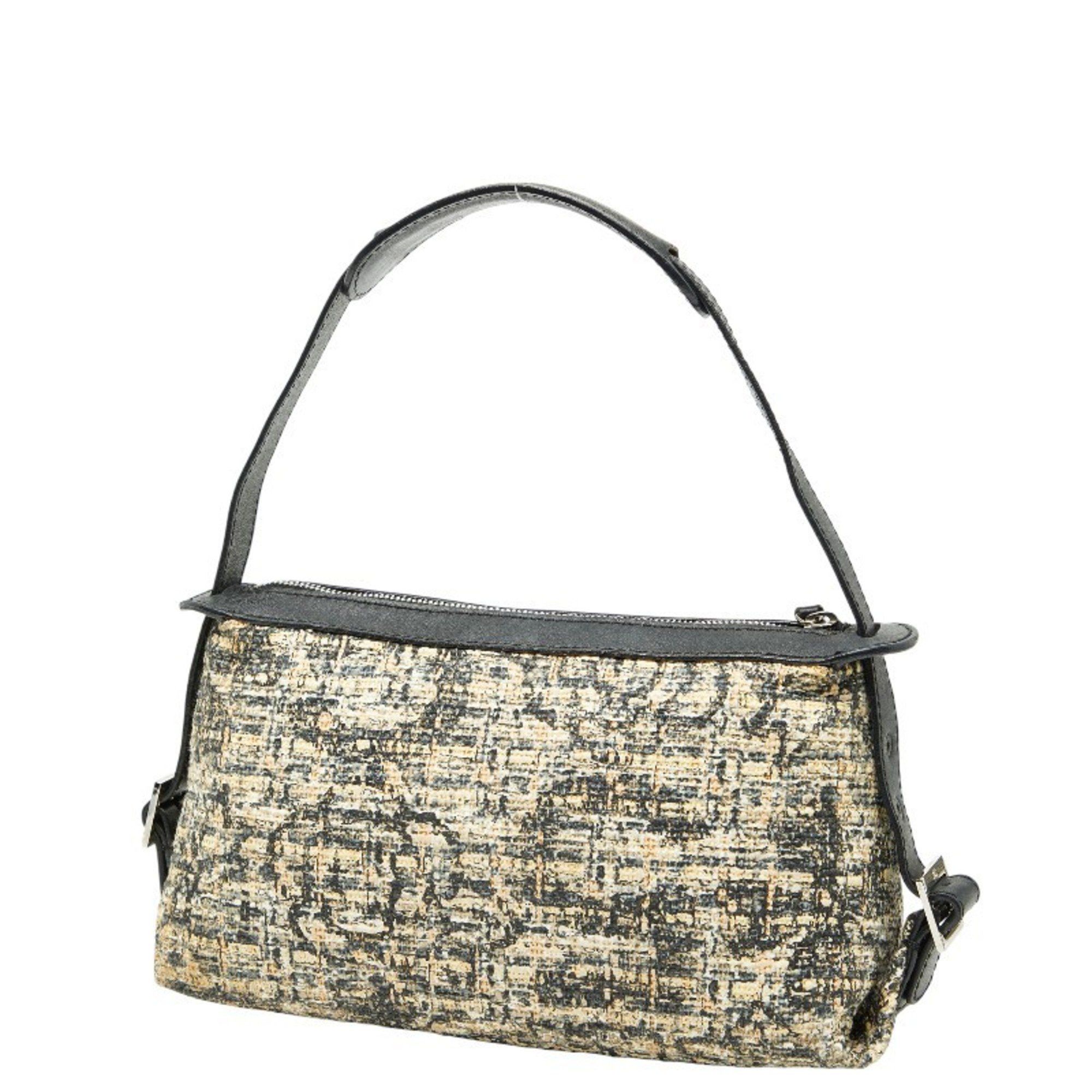 Chanel CHANEL Icon Print Clover One-Shoulder Bag Handbag in Beige and Black Tweed Leather for Women Size ONE SIZE - 2 Thumbnail