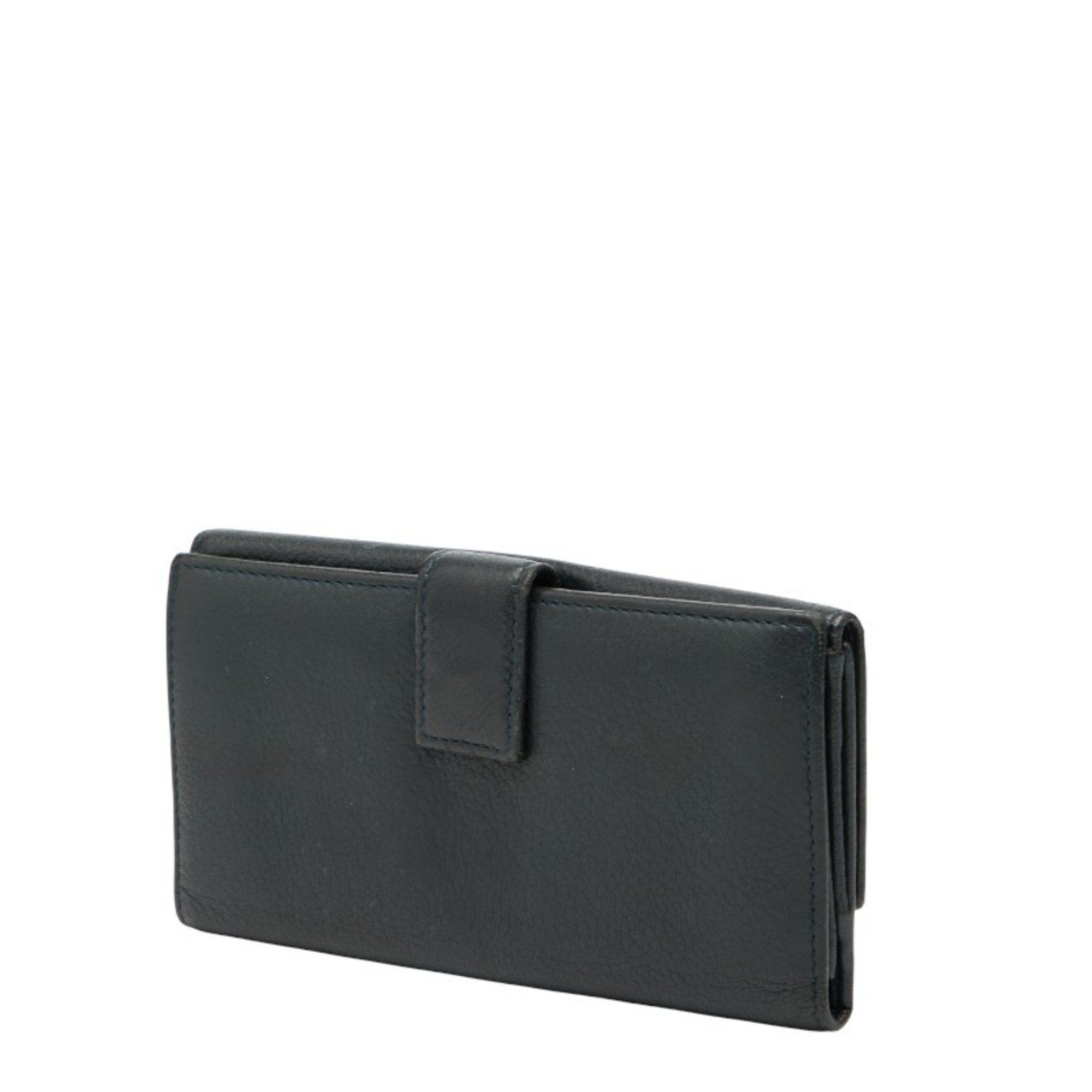 Gucci Gucci Interlocking G Long Wallet 231843 Navy Leather Women's GUCCI Size ONE SIZE - 2 Thumbnail