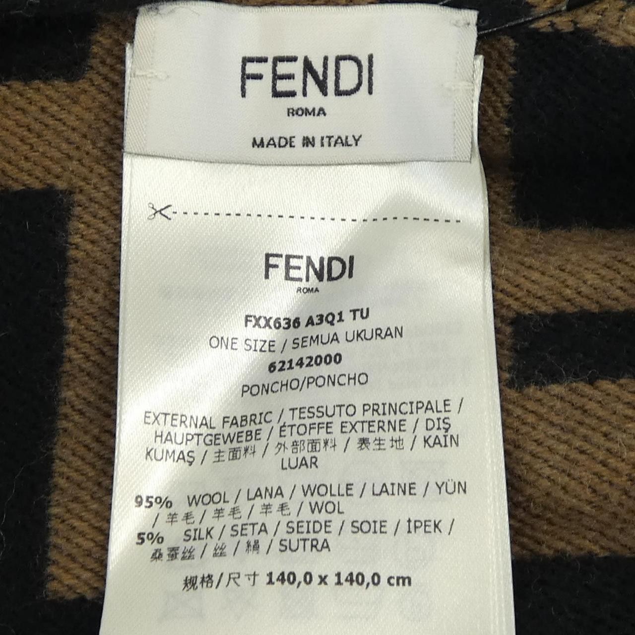 Fendi Fendi Fendi FXX636 A3Q1 Wool Cape Others Outerwear FXX636A3Q1 DUTY FREE for USA Size ONE SIZE - 3 Thumbnail