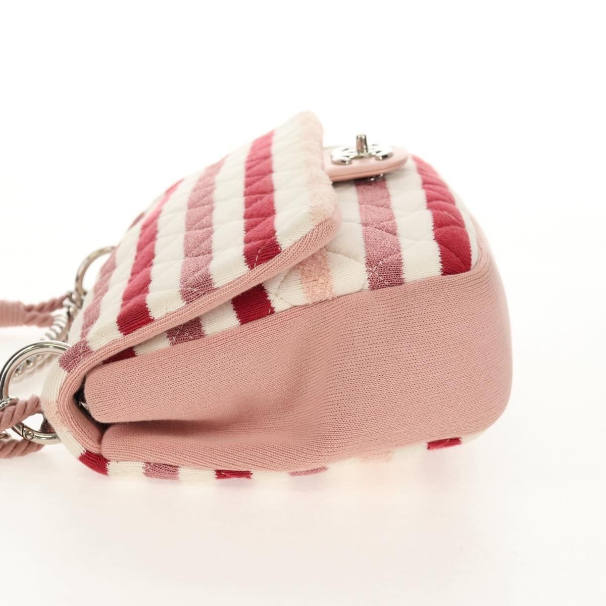 Chanel Chanel Rope Flap Bag Quilted Striped Jersey Size ONE SIZE - 3 Thumbnail