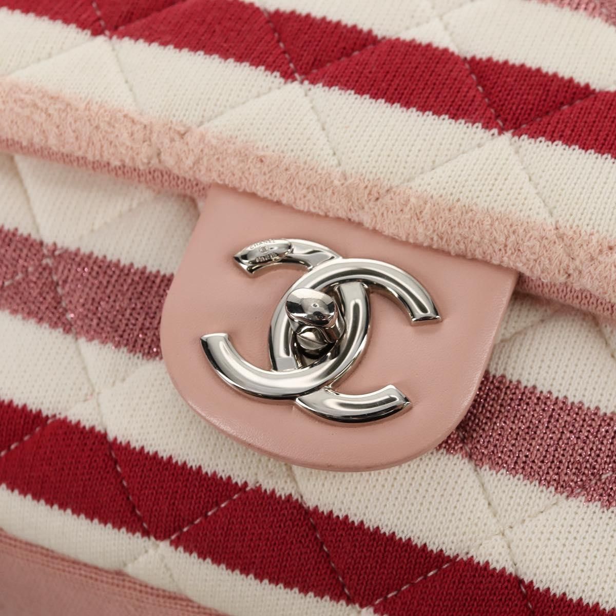 Chanel Chanel Rope Flap Bag Quilted Striped Jersey Size ONE SIZE - 12 Thumbnail