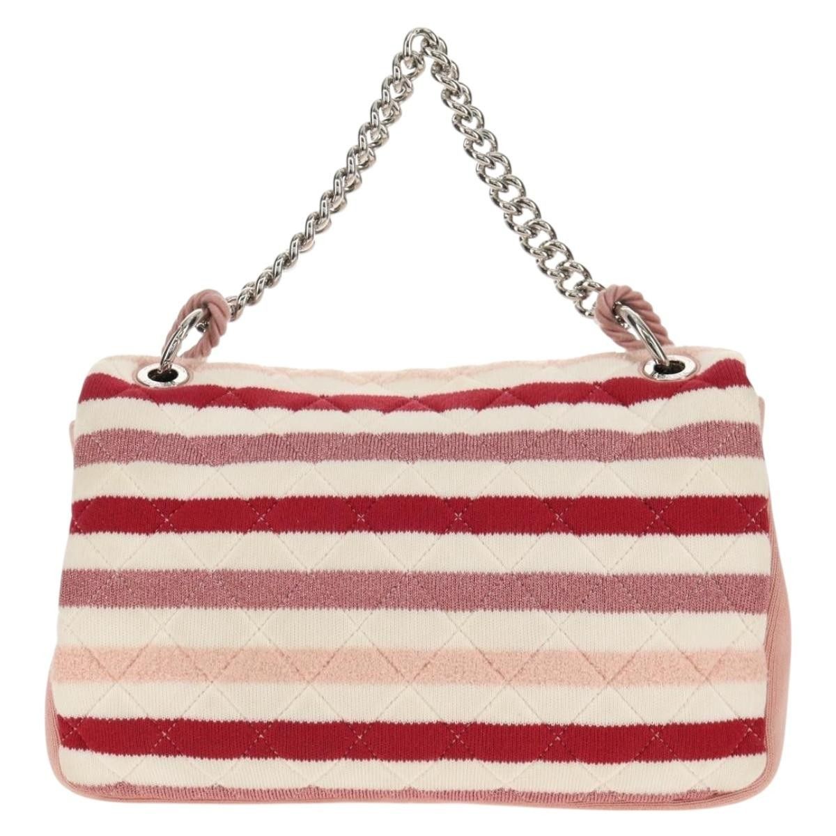 Chanel Chanel Rope Flap Bag Quilted Striped Jersey Size ONE SIZE - 2 Thumbnail