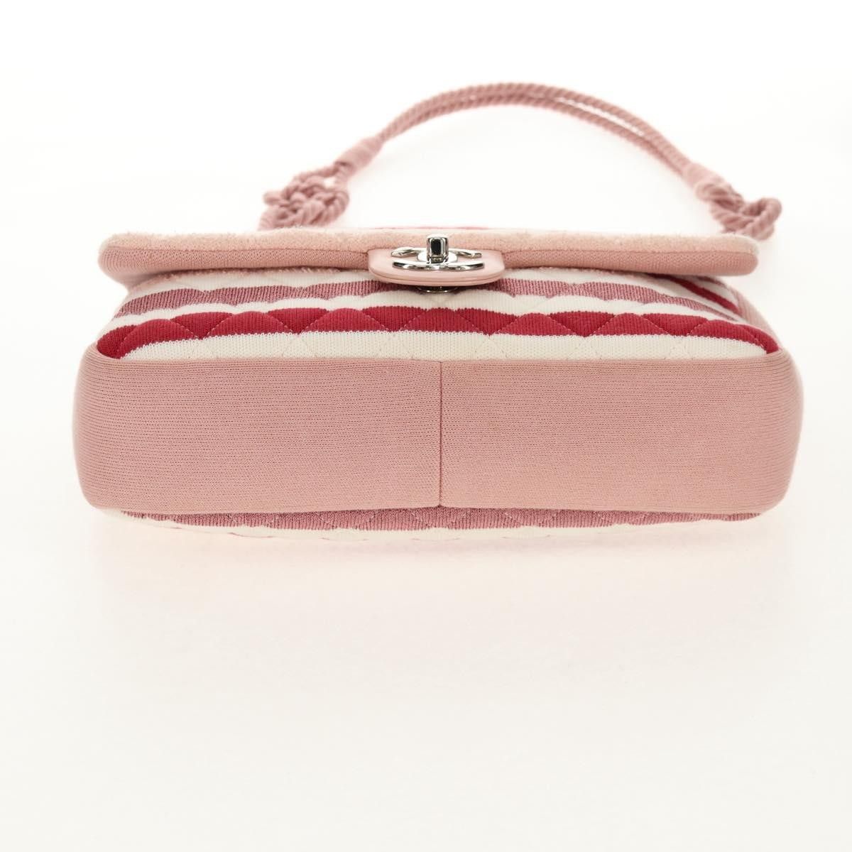 Chanel Chanel Rope Flap Bag Quilted Striped Jersey Size ONE SIZE - 17 Thumbnail