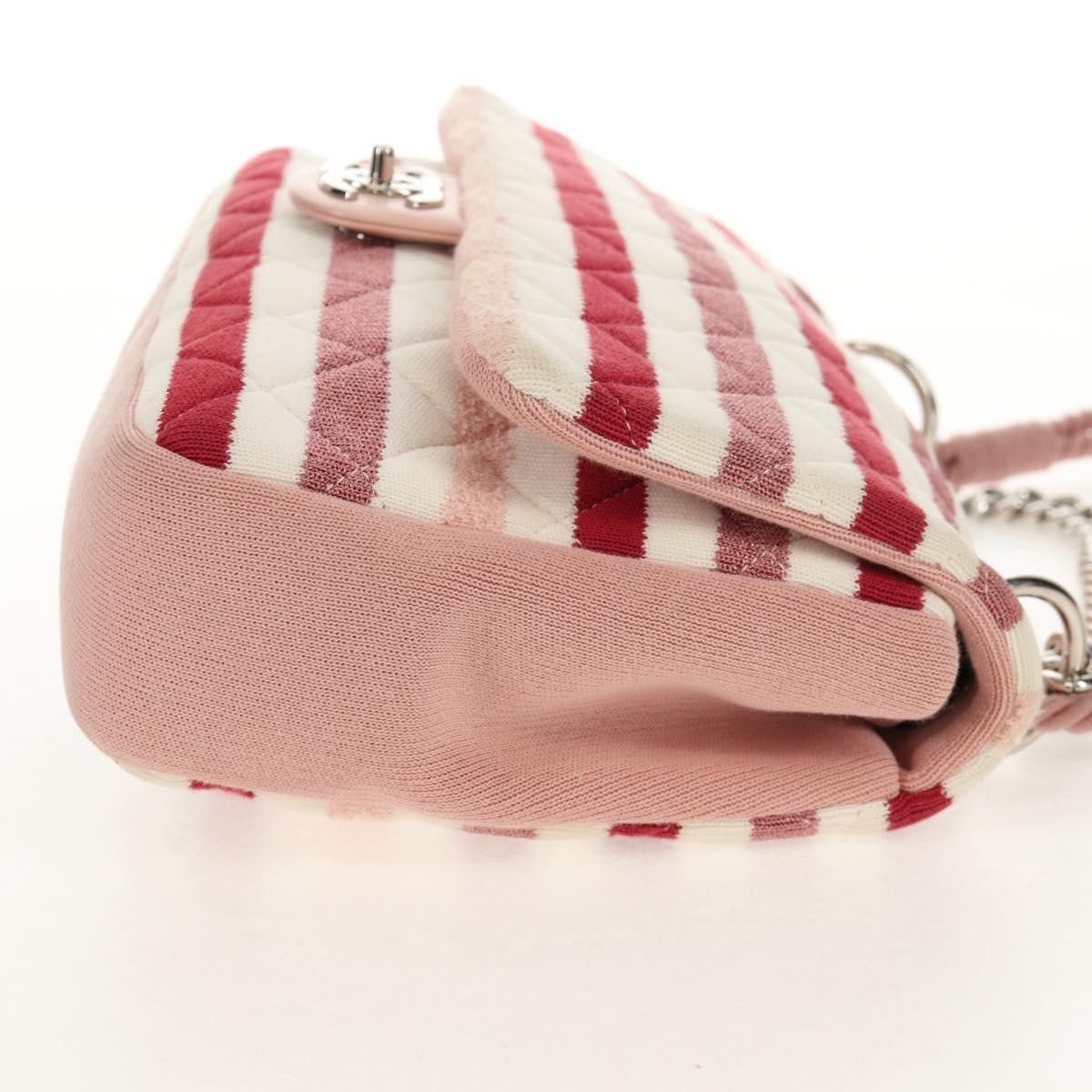 Chanel Chanel Rope Flap Bag Quilted Striped Jersey Size ONE SIZE - 4 Thumbnail