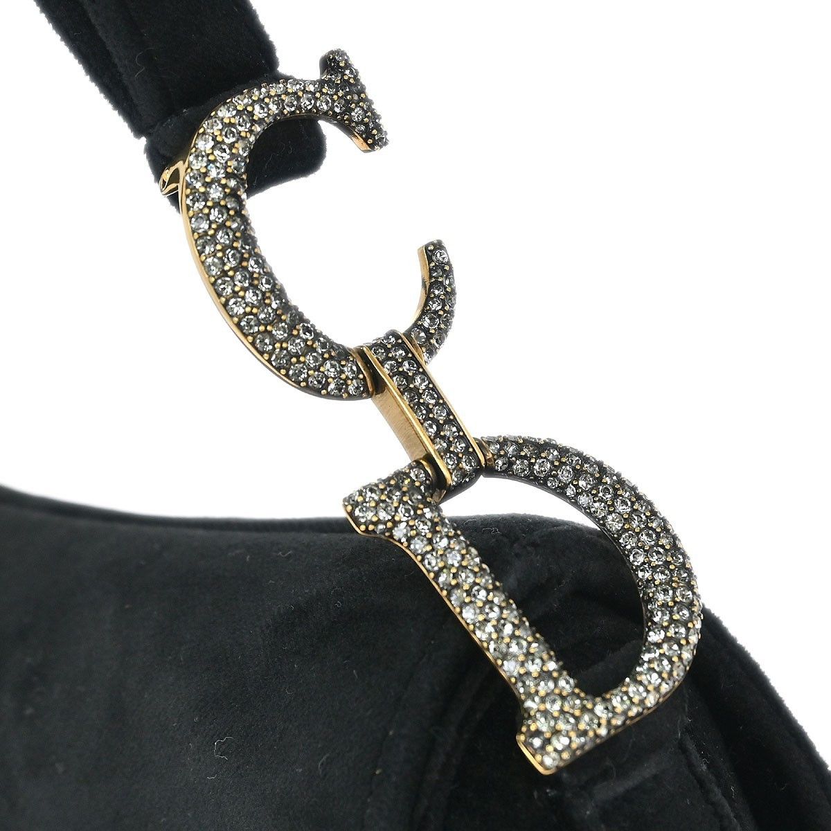 Dior Christian Dior Saddle Handbag Velvet with Crystals Size ONE SIZE - 8 Thumbnail