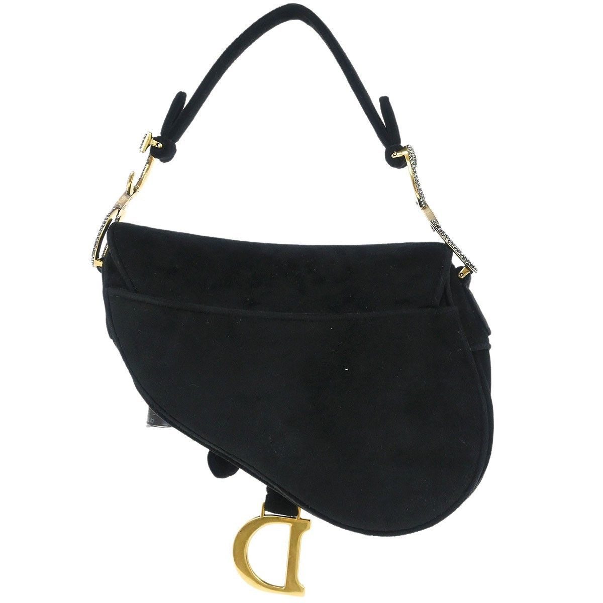 Dior Christian Dior Saddle Handbag Velvet with Crystals Size ONE SIZE - 2 Thumbnail