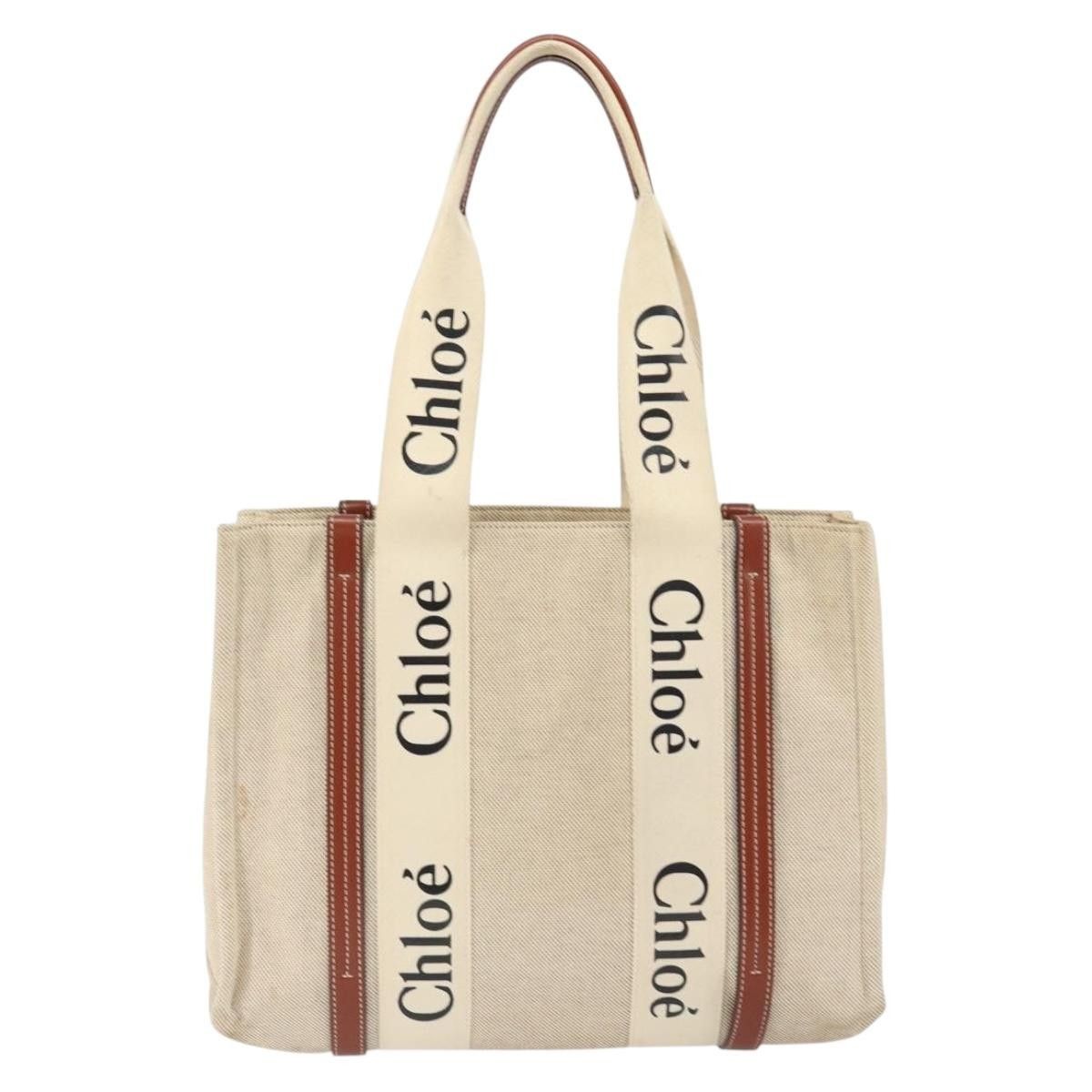 Chloe Chloe Woody Tote Canvas with Leather Size ONE SIZE - 2 Thumbnail