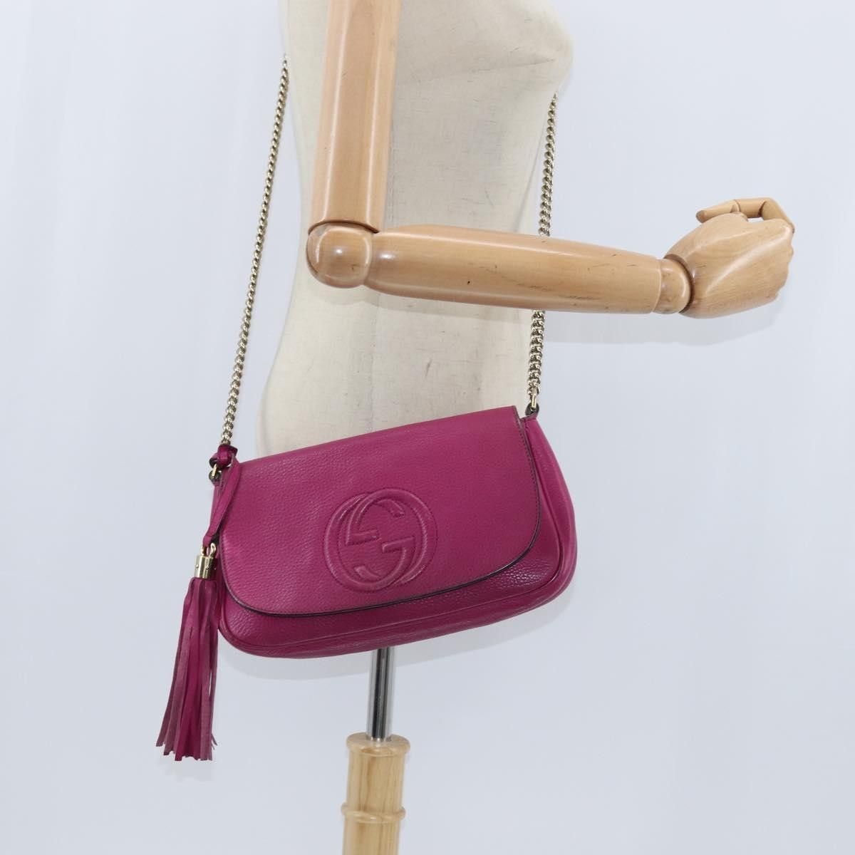 Gucci Gucci Soho Chain Crossbody Bag Leather Size ONE SIZE - 14 Thumbnail