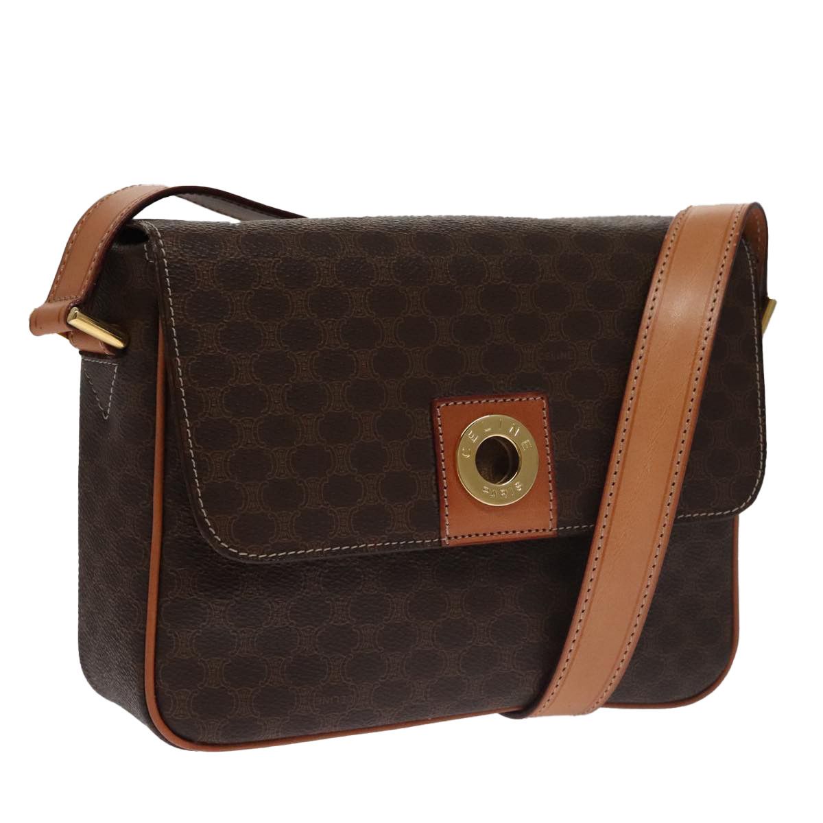 Celine Celine Vintage Macadam Circle Logo Shoulder Bag Canvas and Leather Size ONE SIZE - 3 Thumbnail