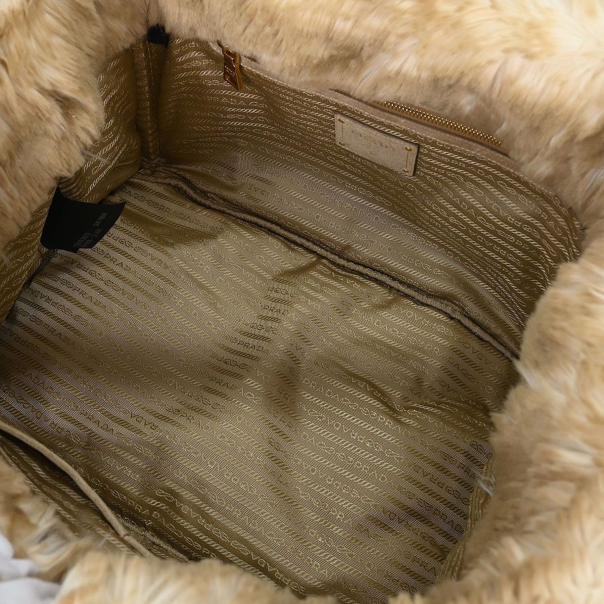 Prada Prada Canapa Tote Denim and Fur Size ONE SIZE - 3 Thumbnail