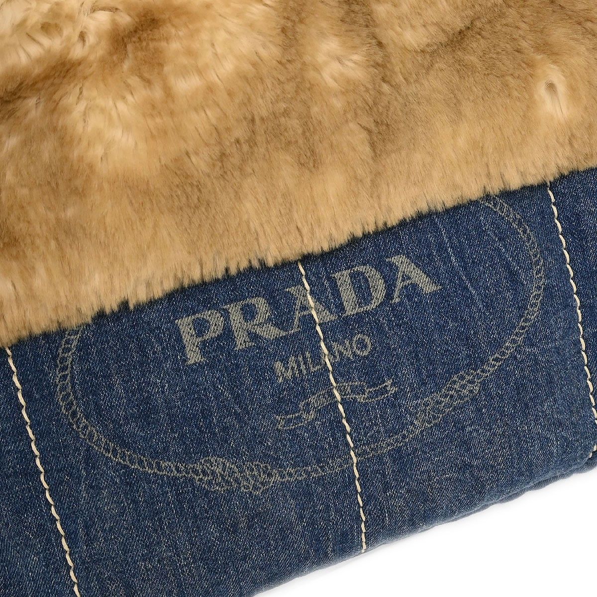 Prada Prada Canapa Tote Denim and Fur Size ONE SIZE - 11 Thumbnail