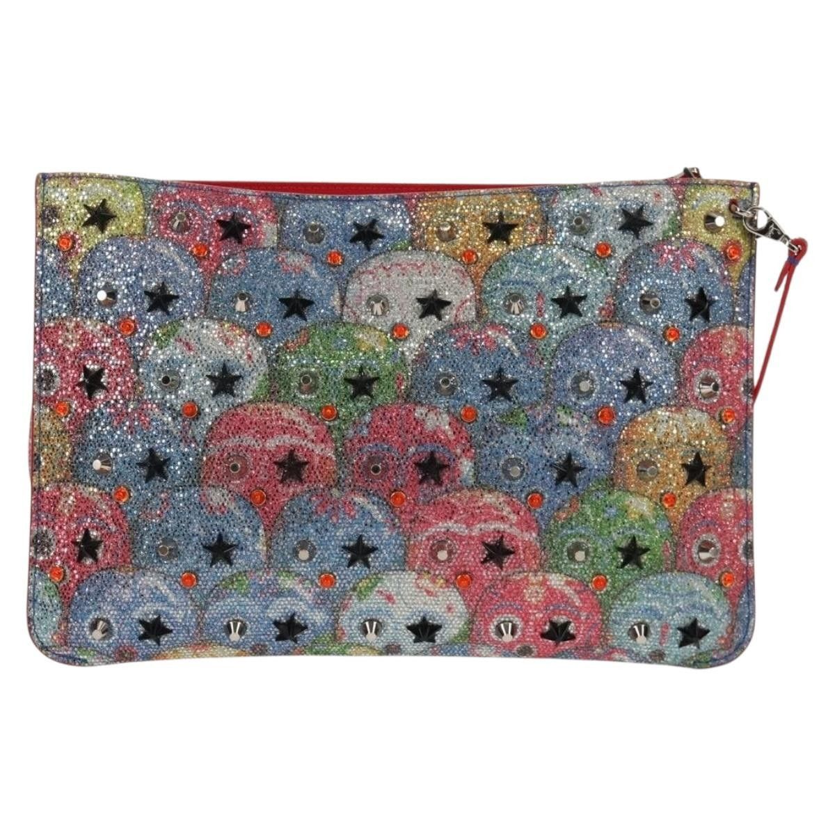 Christian Louboutin Christian Louboutin Loubiclutch Spiked Printed Leather Size ONE SIZE - 15 Thumbnail