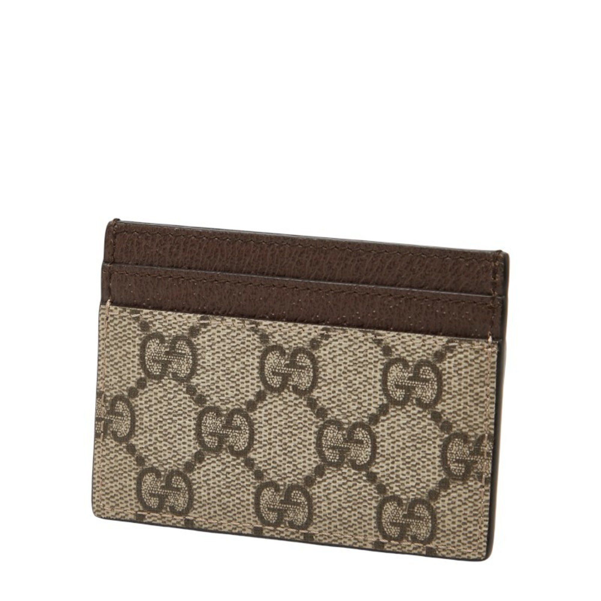Gucci Gucci Ophidia GG Supreme Business Card Case 523159 Brown and Beige Leather Women's GUCCI Size ONE SIZE - 2 Thumbnail
