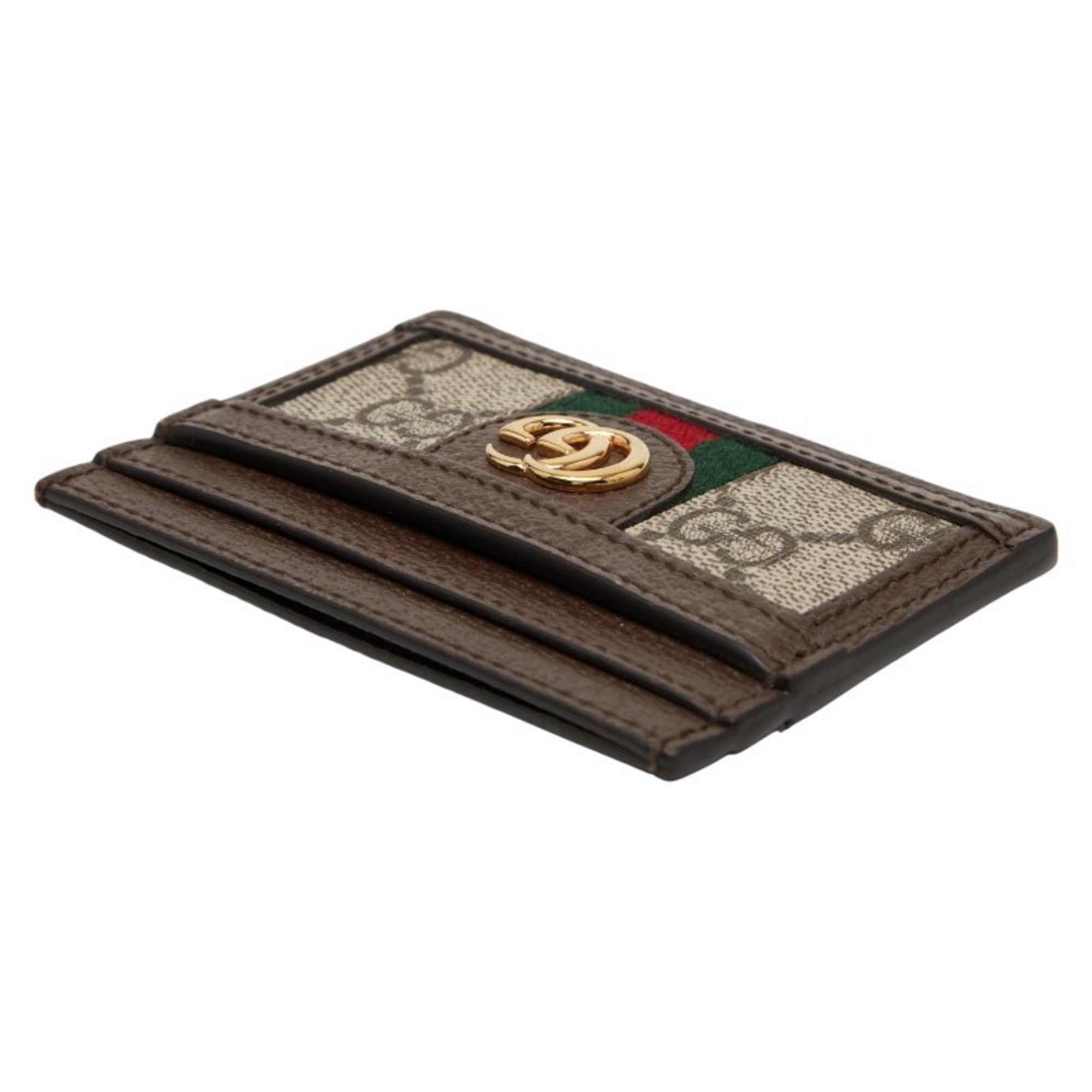 Gucci Gucci Ophidia GG Supreme Business Card Case 523159 Brown and Beige Leather Women's GUCCI Size ONE SIZE - 5 Thumbnail