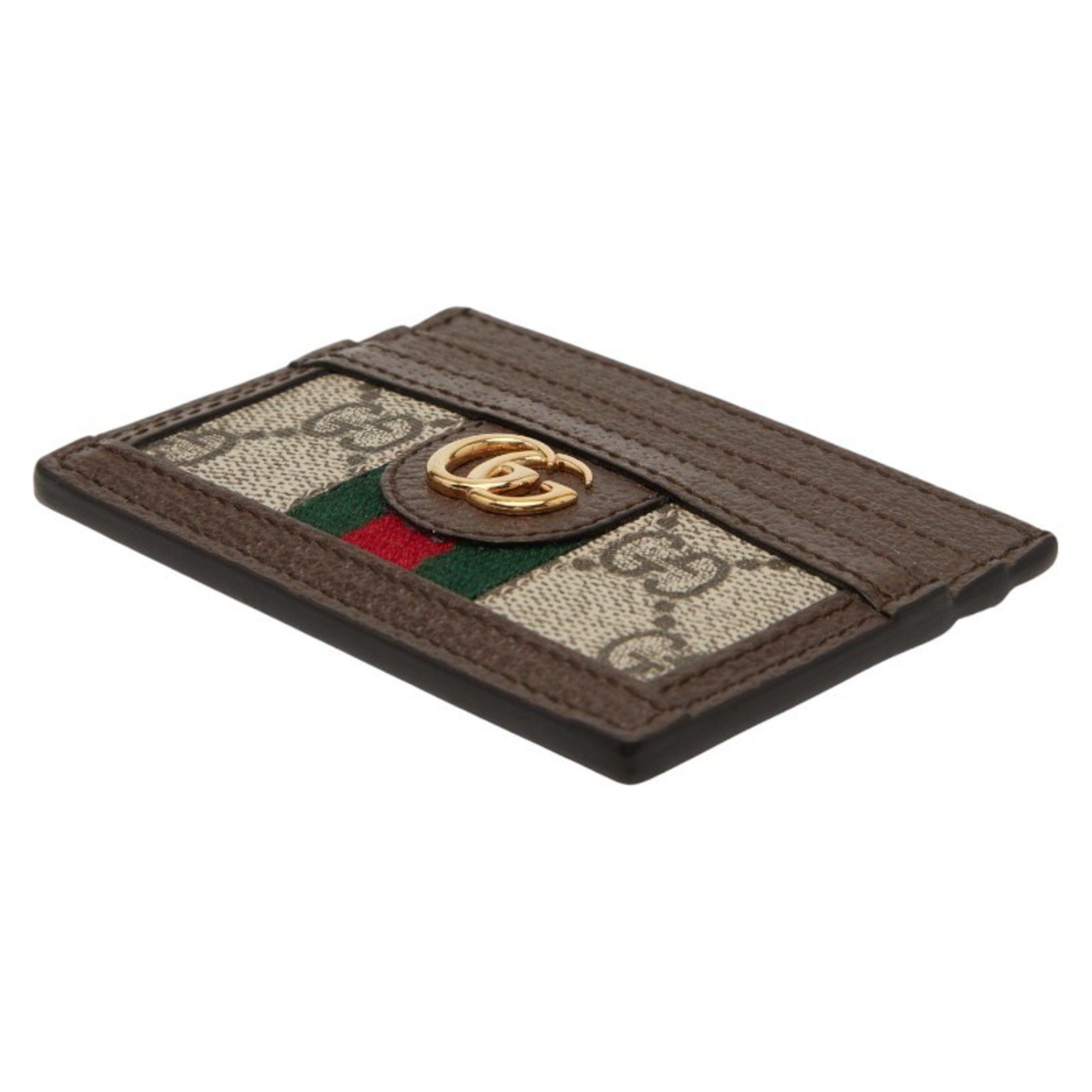 Gucci Gucci Ophidia GG Supreme Business Card Case 523159 Brown and Beige Leather Women's GUCCI Size ONE SIZE - 4 Thumbnail