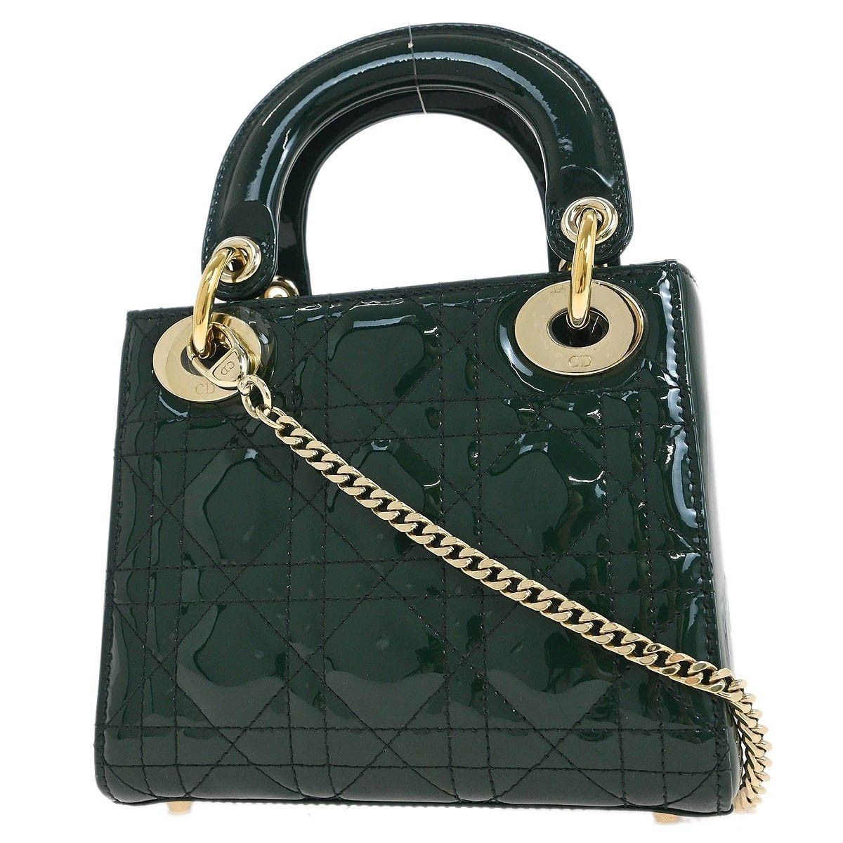 Dior Christian Dior Lady Dior Chain Bag Cannage Quilt Patent Size ONE SIZE - 2 Thumbnail