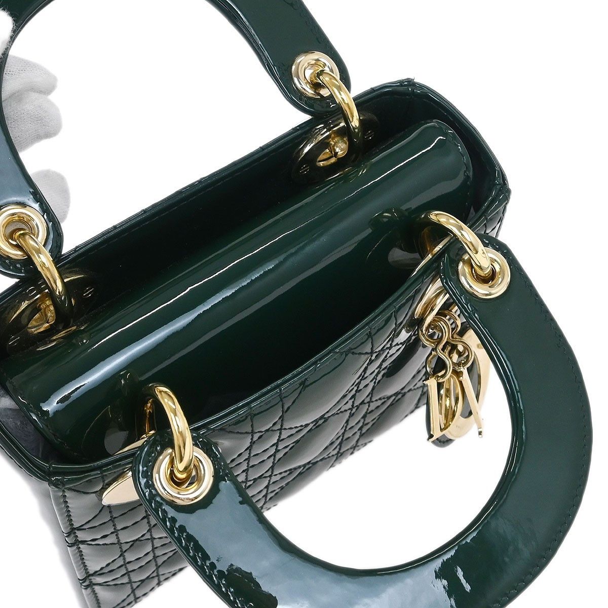 Dior Christian Dior Lady Dior Chain Bag Cannage Quilt Patent Size ONE SIZE - 6 Thumbnail