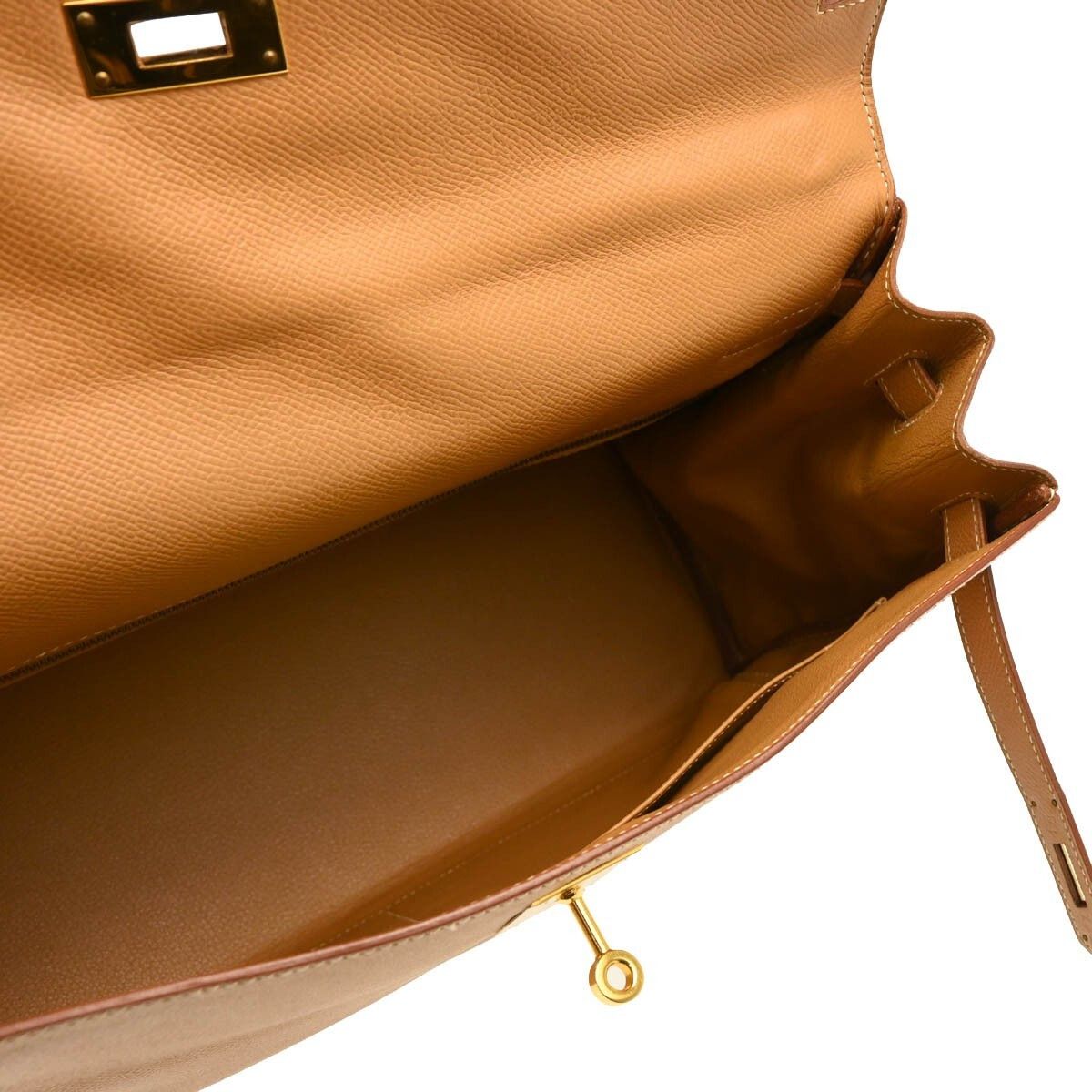 Hermes Hermes Kelly Handbag Brown Courchevel with Gold Hardware Size ONE SIZE - 3 Thumbnail