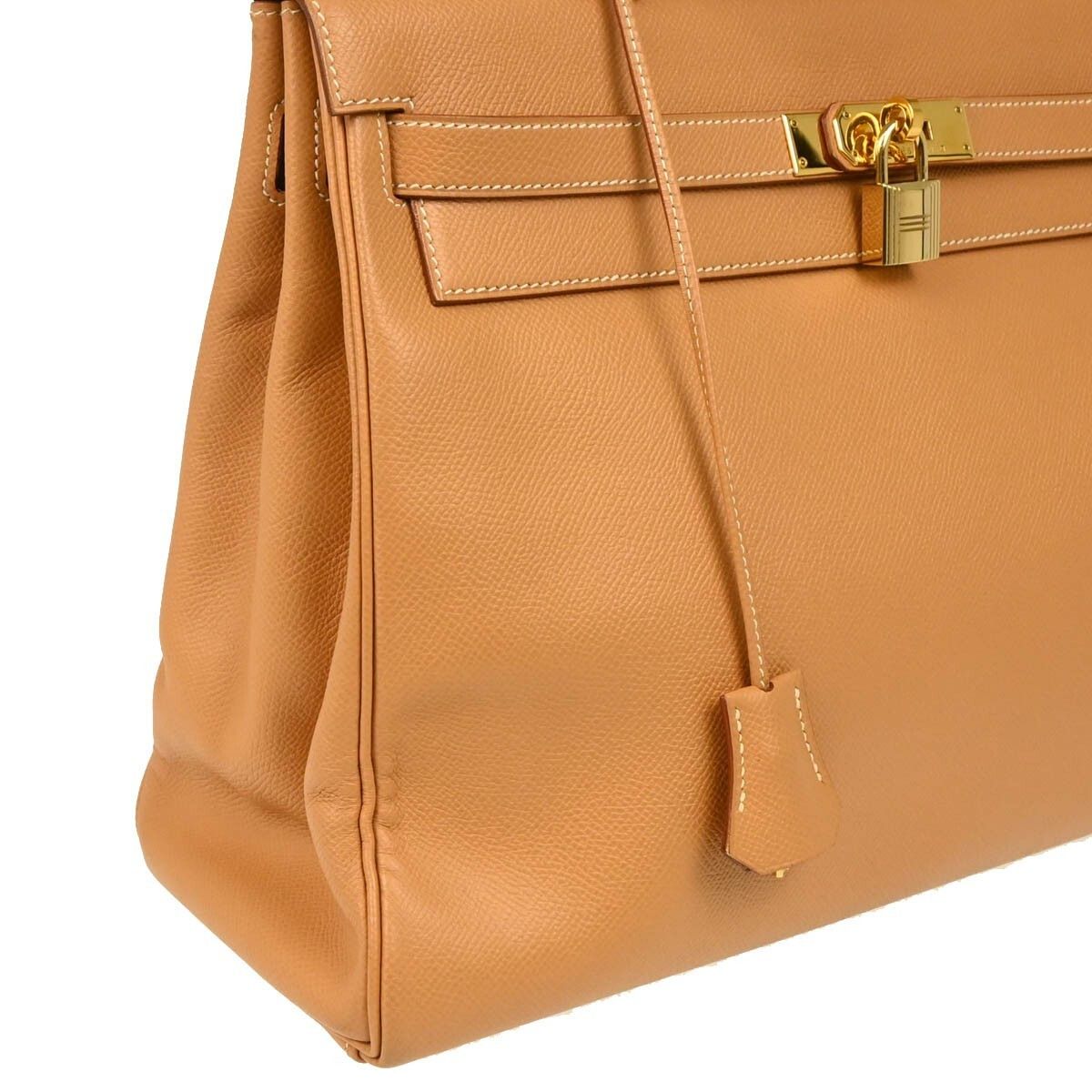 Hermes Hermes Kelly Handbag Brown Courchevel with Gold Hardware Size ONE SIZE - 9 Thumbnail