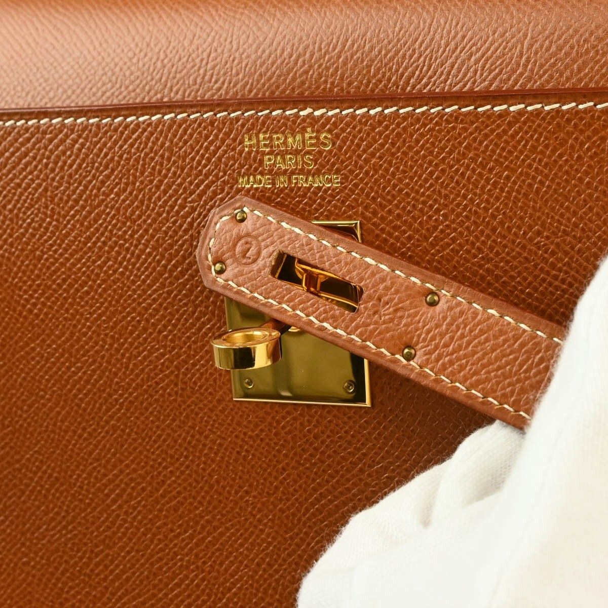 Hermes Hermes Kelly Handbag Brown Courchevel with Gold Hardware Size ONE SIZE - 4 Thumbnail
