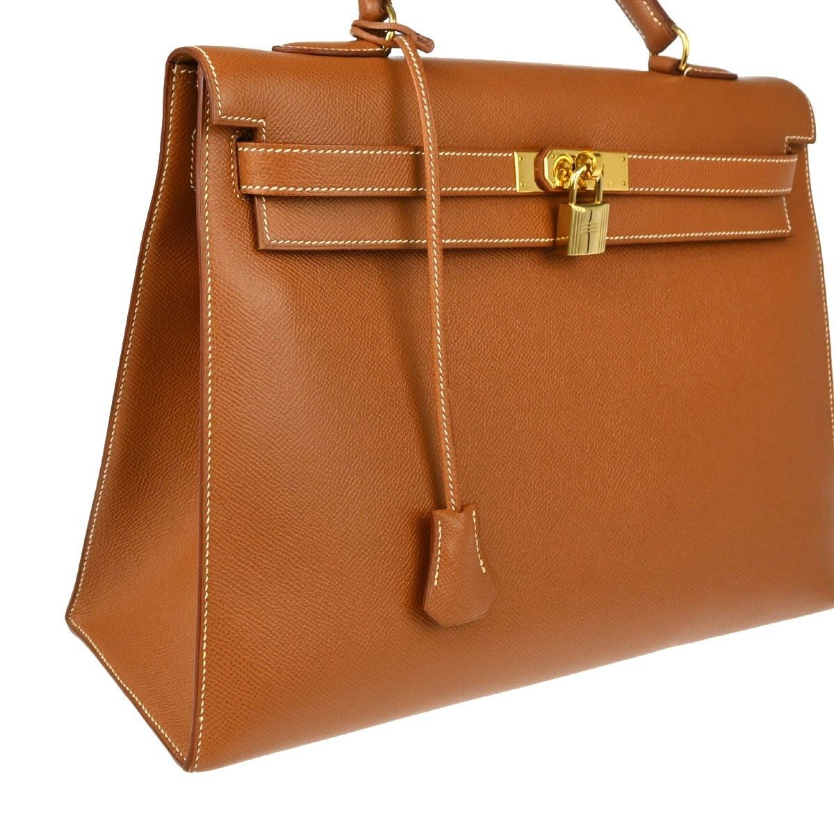 Hermes Hermes Kelly Handbag Brown Courchevel with Gold Hardware Size ONE SIZE - 7 Thumbnail