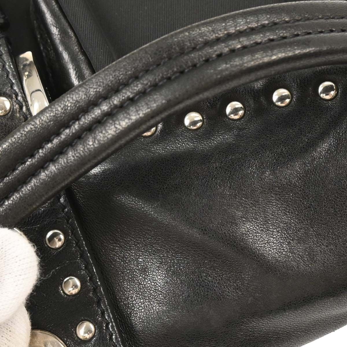 Prada Prada Vintage Shoulder Bag Nylon and Leather Size ONE SIZE - 6 Thumbnail