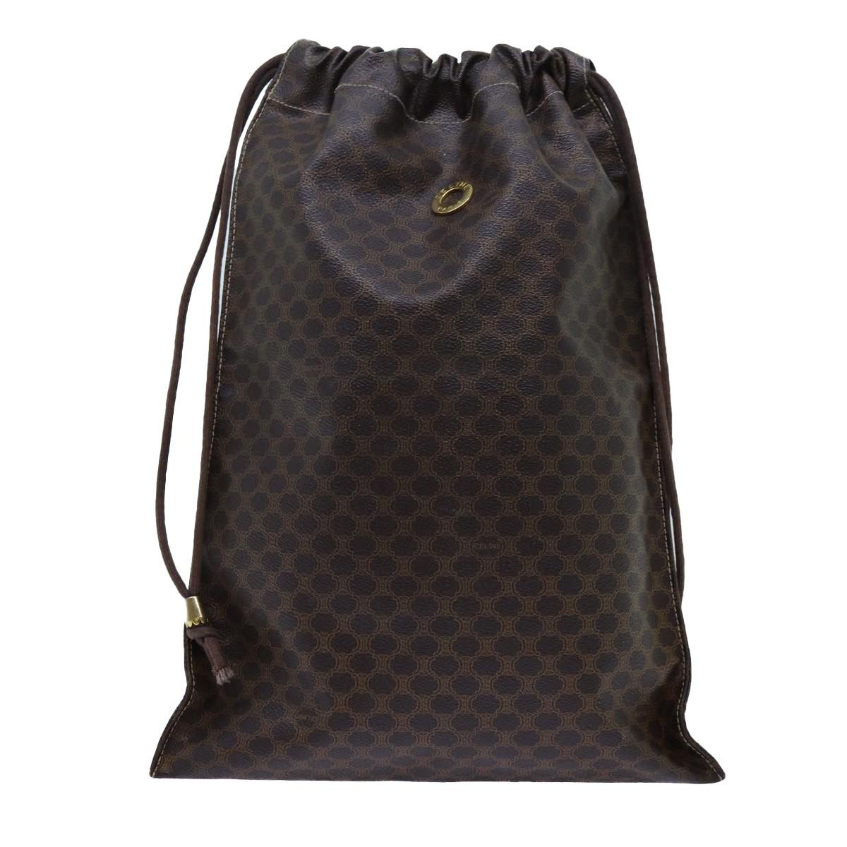 Celine Celine Triomphe Drawstring Bucket Bag Raffia with Leather Size ONE SIZE - 16 Thumbnail