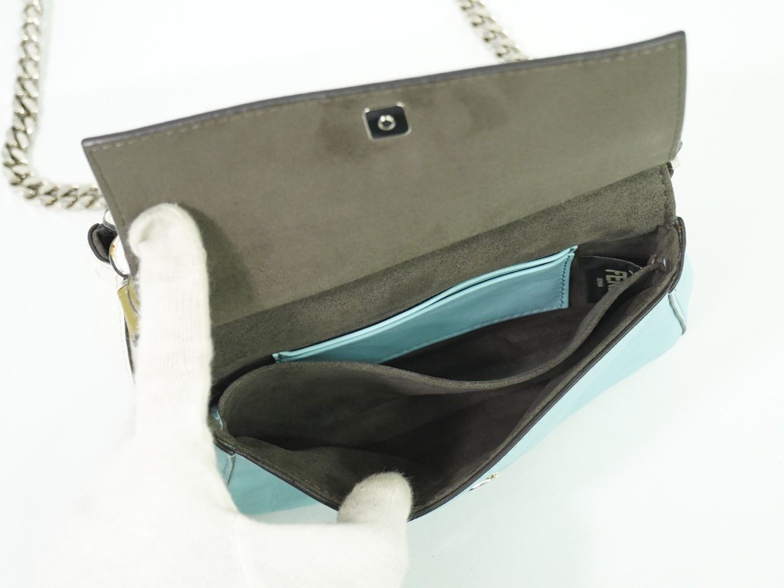 Fendi Fendi Double Baguette Embroidered Studded Leather Size ONE SIZE - 15 Thumbnail
