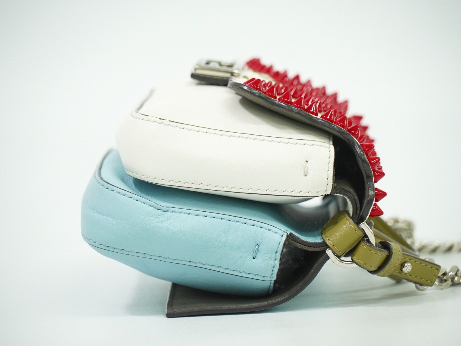 Fendi Fendi Double Baguette Embroidered Studded Leather Size ONE SIZE - 3 Thumbnail