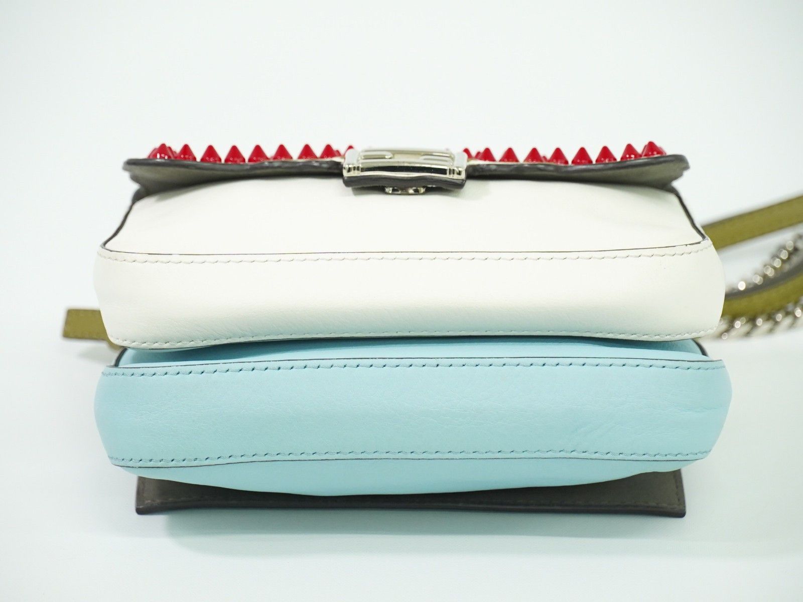 Fendi Fendi Double Baguette Embroidered Studded Leather Size ONE SIZE - 20 Thumbnail