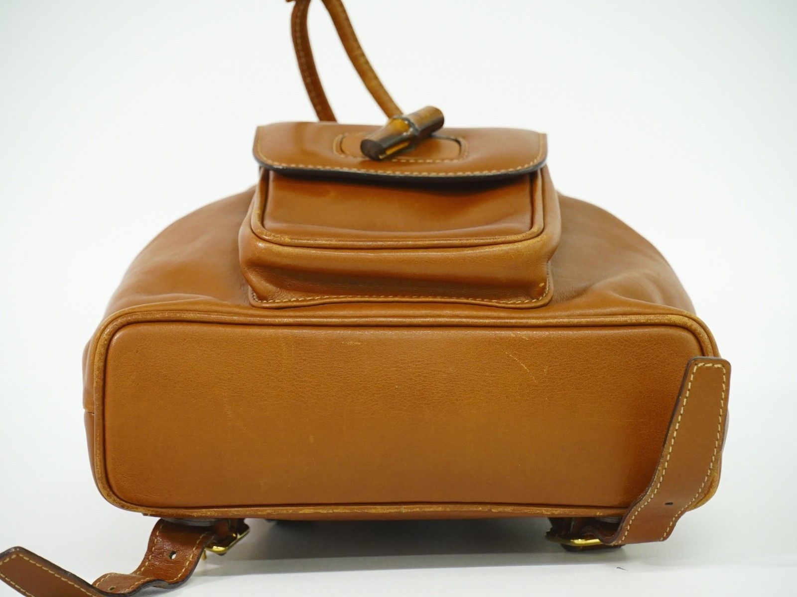 Gucci Gucci Vintage Bamboo Backpack Leather Size ONE SIZE - 9 Thumbnail