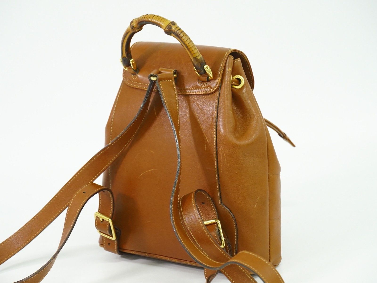 Gucci Gucci Vintage Bamboo Backpack Leather Size ONE SIZE - 2 Thumbnail