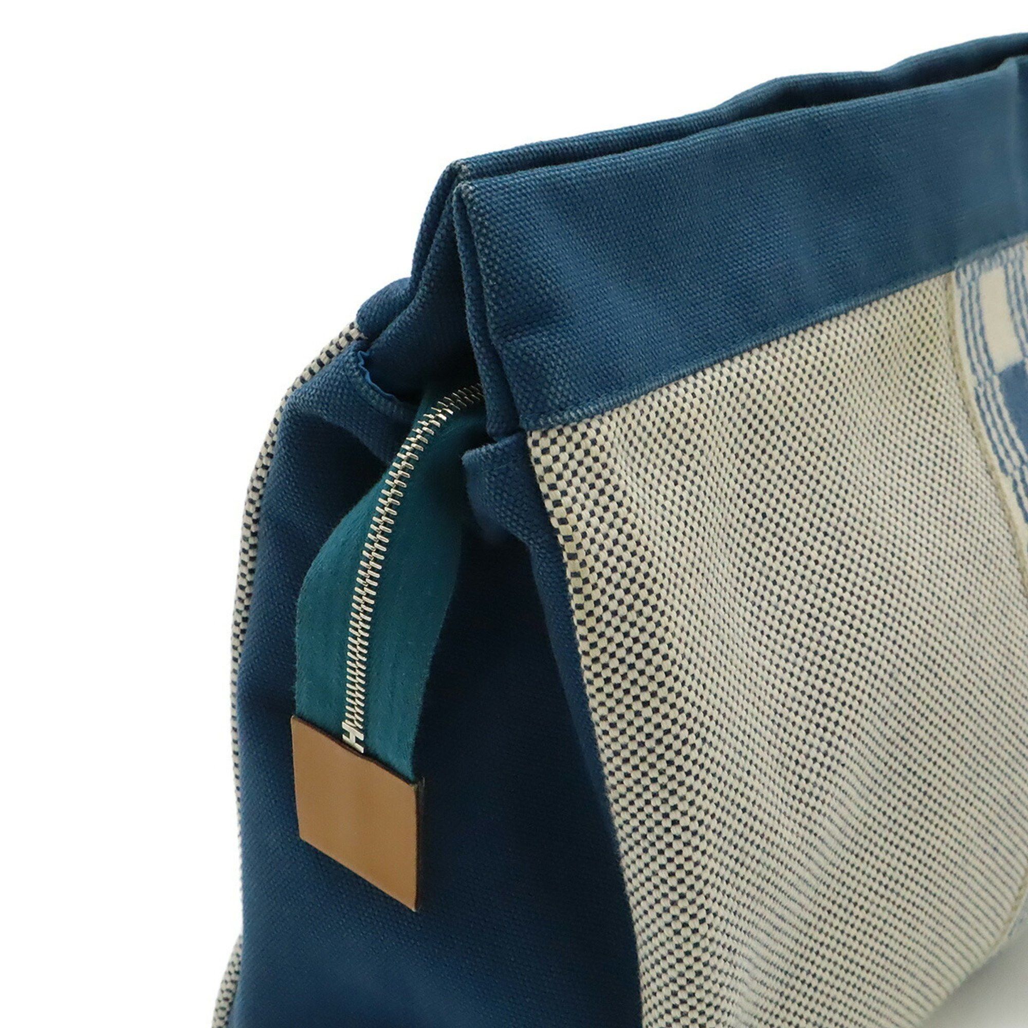 Hermes HERMES Jimetoux GM Clutch Bag, Second Travel Pouch, Multi-Case, Canvas, Blue and Ivory Size ONE SIZE - 7 Thumbnail