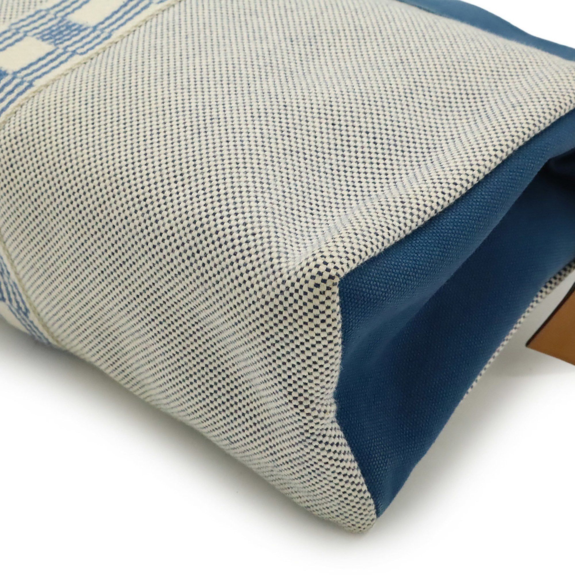 Hermes HERMES Jimetoux GM Clutch Bag, Second Travel Pouch, Multi-Case, Canvas, Blue and Ivory Size ONE SIZE - 4 Thumbnail