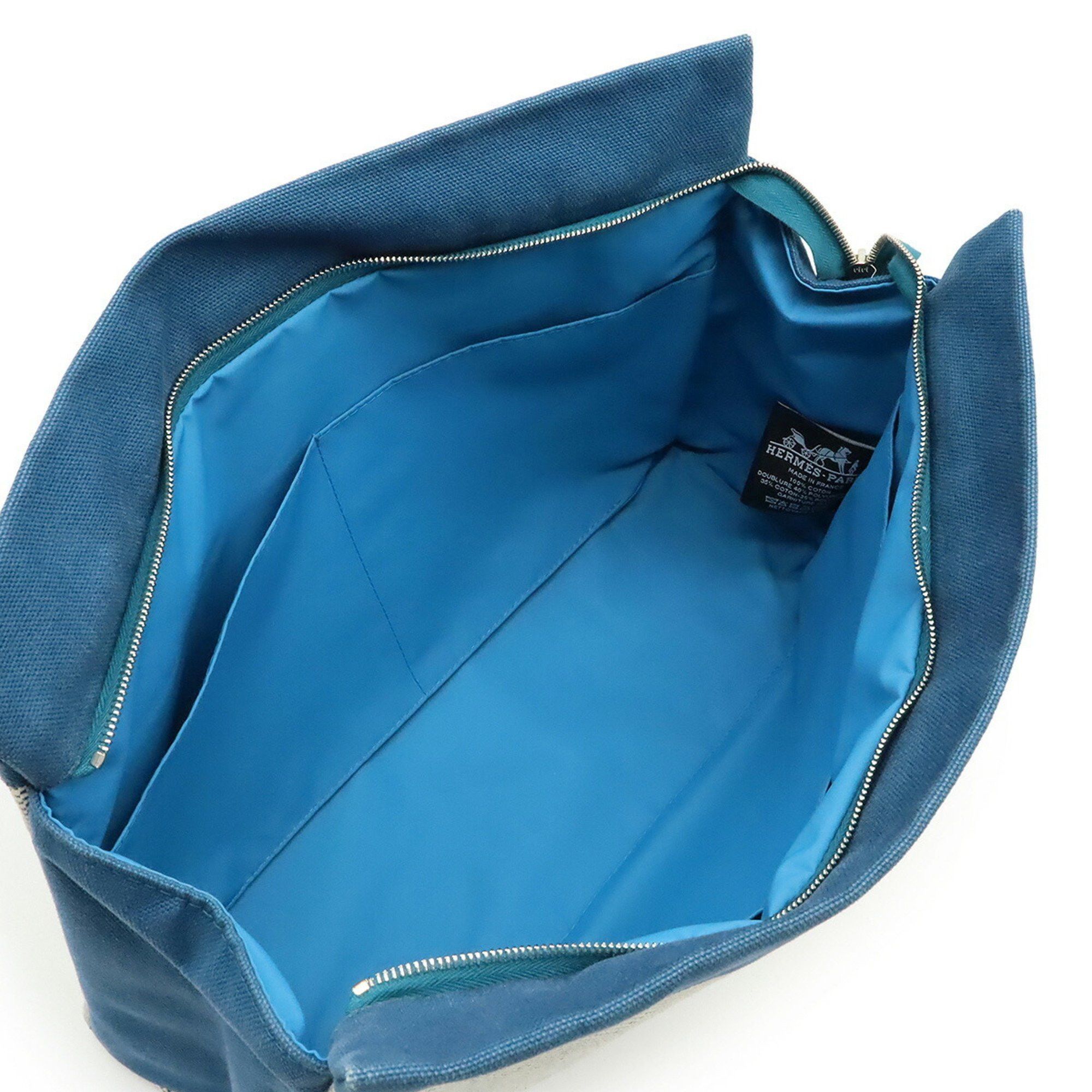 Hermes HERMES Jimetoux GM Clutch Bag, Second Travel Pouch, Multi-Case, Canvas, Blue and Ivory Size ONE SIZE - 6 Thumbnail