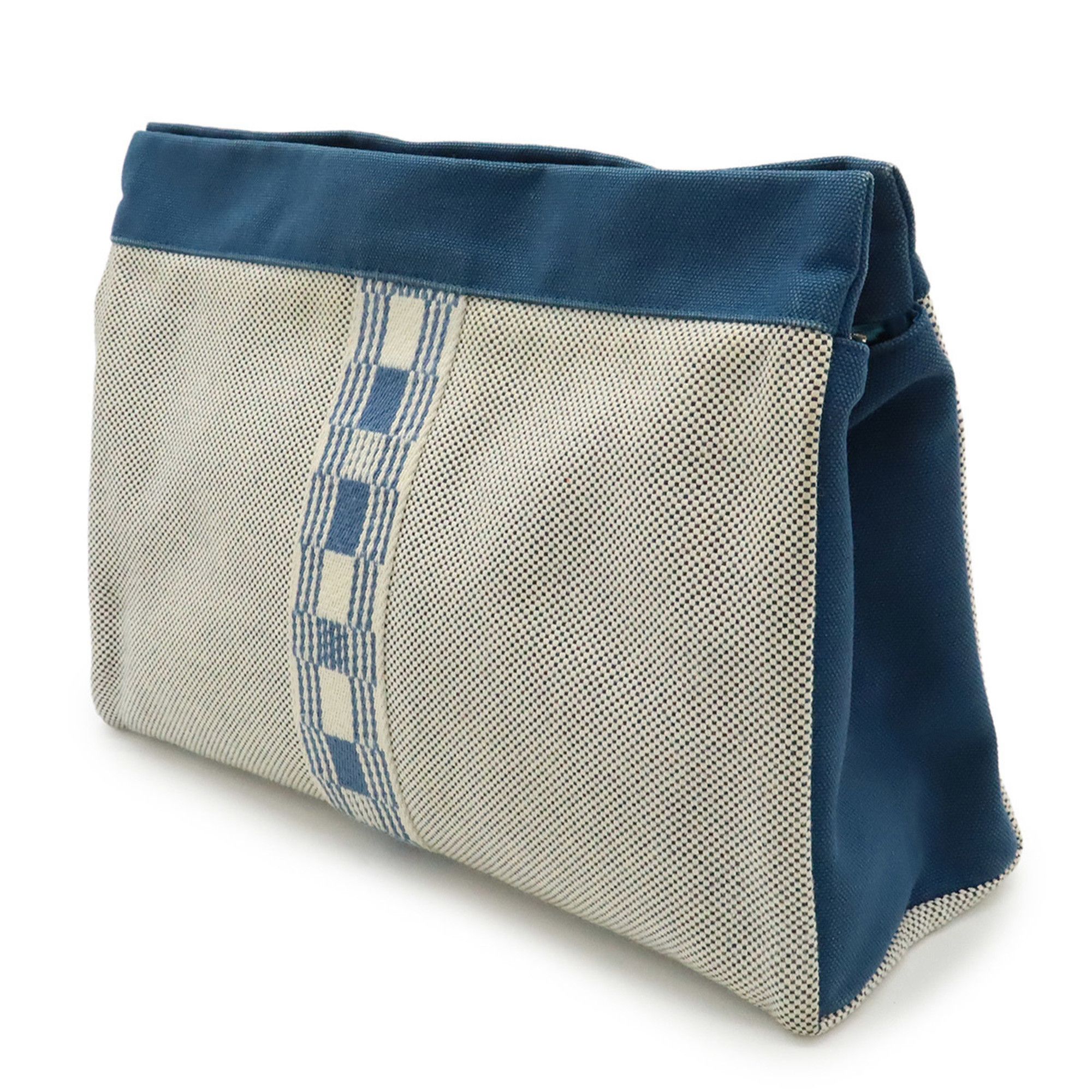 Hermes HERMES Jimetoux GM Clutch Bag, Second Travel Pouch, Multi-Case, Canvas, Blue and Ivory Size ONE SIZE - 3 Thumbnail