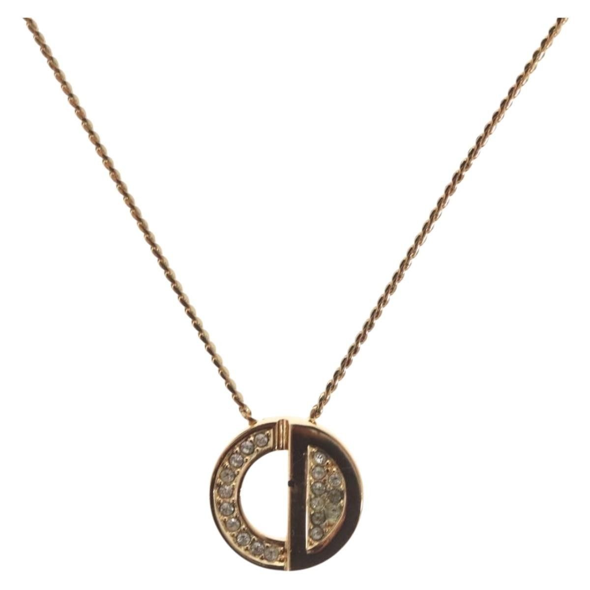 Dior Christian Dior CD Pendant Necklace Metal and Crystals Size ONE SIZE - 2 Thumbnail