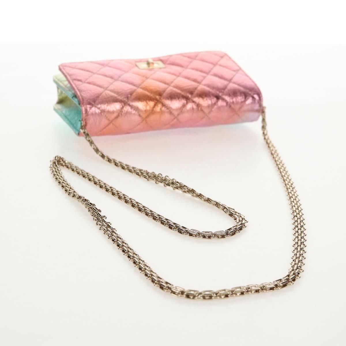 Chanel Chanel Rainbow Reissue 2.55 Wallet on Chain Quilted Multicolor Metallic Goatskin Size ONE SIZE - 7 Thumbnail