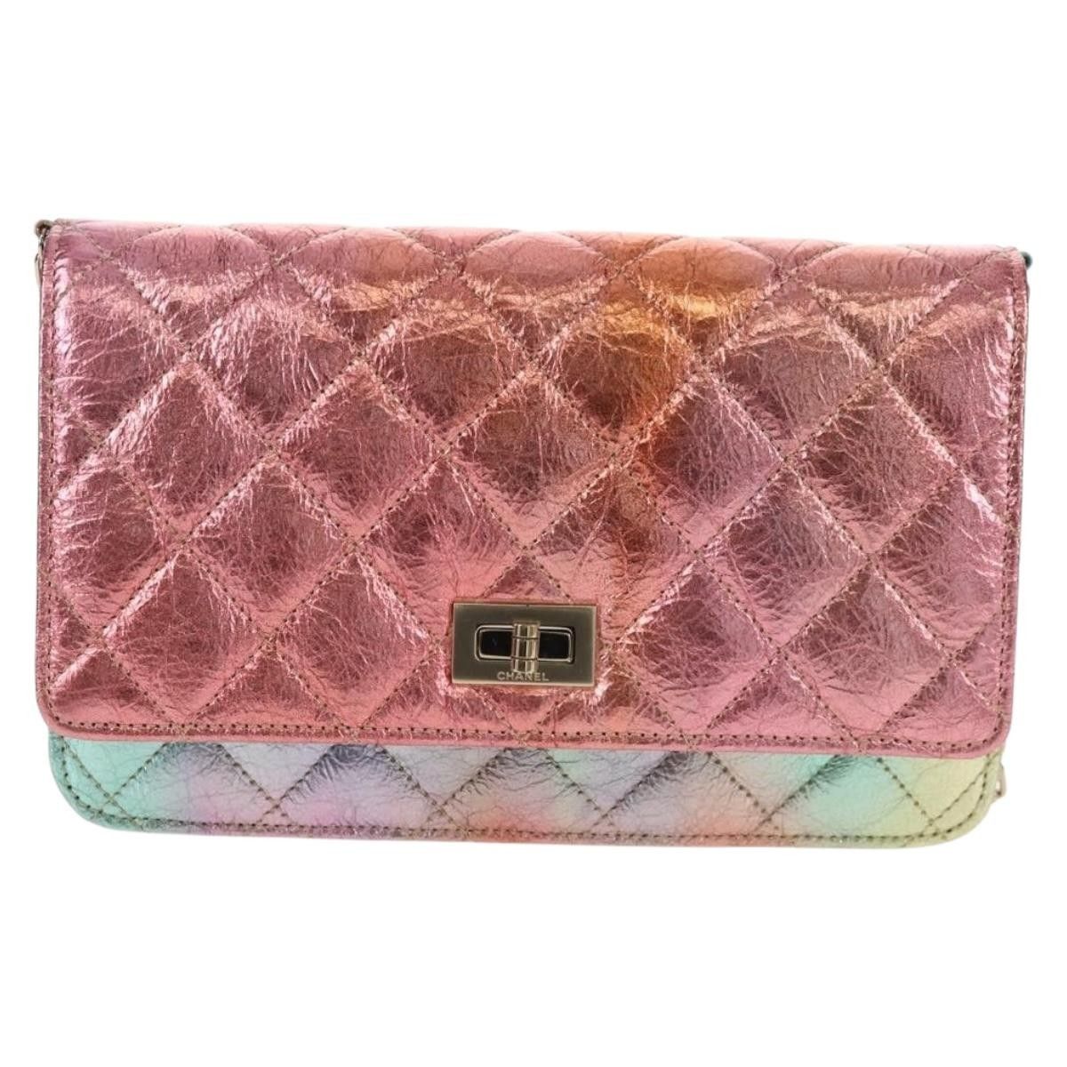 Chanel Chanel Rainbow Reissue 2.55 Wallet on Chain Quilted Multicolor Metallic Goatskin Size ONE SIZE - 18 Thumbnail