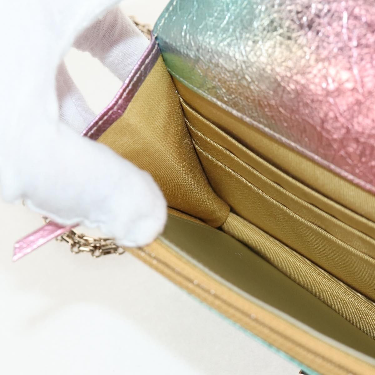 Chanel Chanel Rainbow Reissue 2.55 Wallet on Chain Quilted Multicolor Metallic Goatskin Size ONE SIZE - 23 Thumbnail