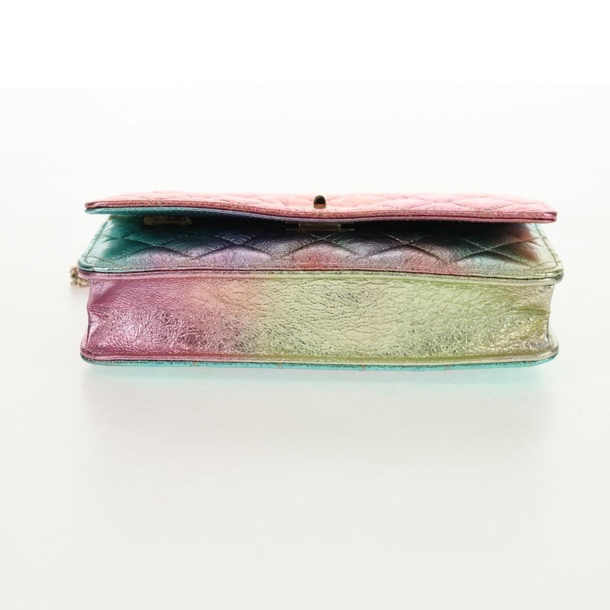 Chanel Chanel Rainbow Reissue 2.55 Wallet on Chain Quilted Multicolor Metallic Goatskin Size ONE SIZE - 17 Thumbnail