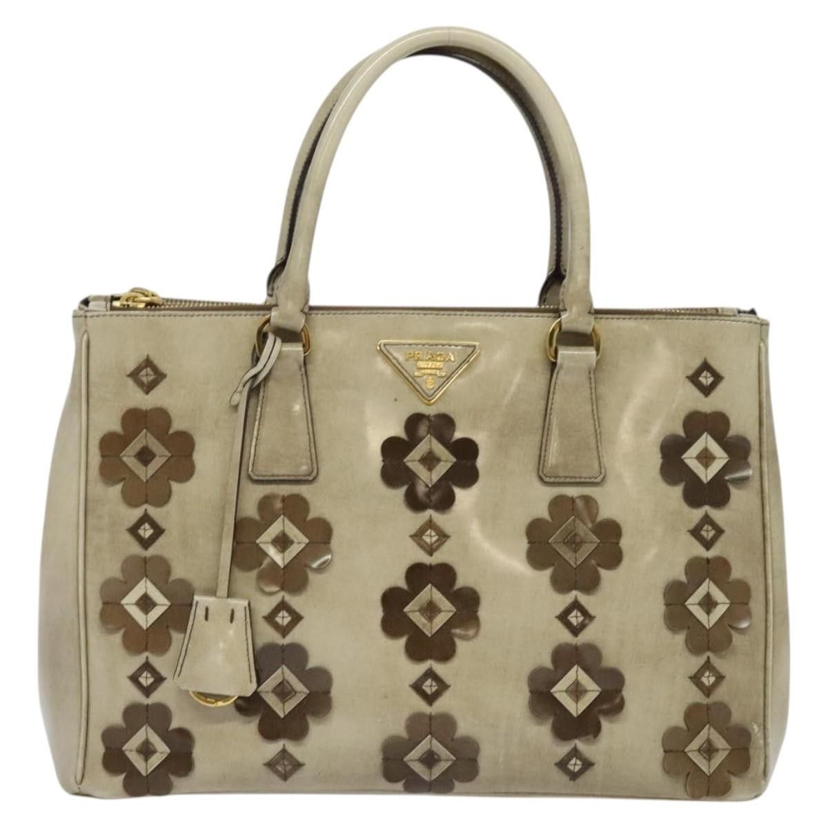 Prada Prada Flowers Galleria Double Zip Tote Spazzolato Leather Size ONE SIZE - 19 Thumbnail