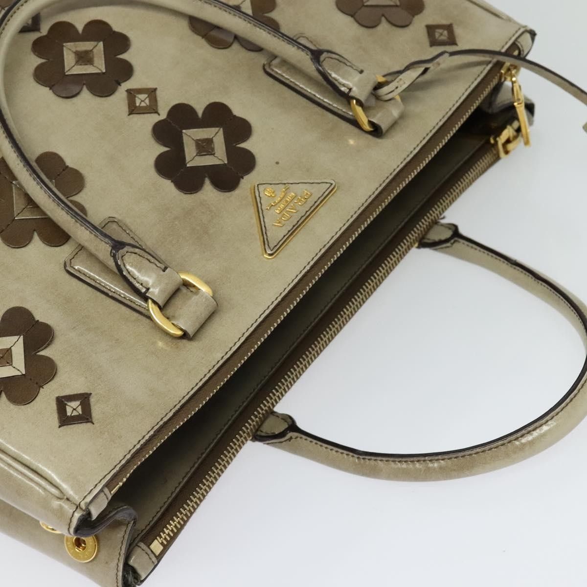 Prada Prada Flowers Galleria Double Zip Tote Spazzolato Leather Size ONE SIZE - 17 Thumbnail
