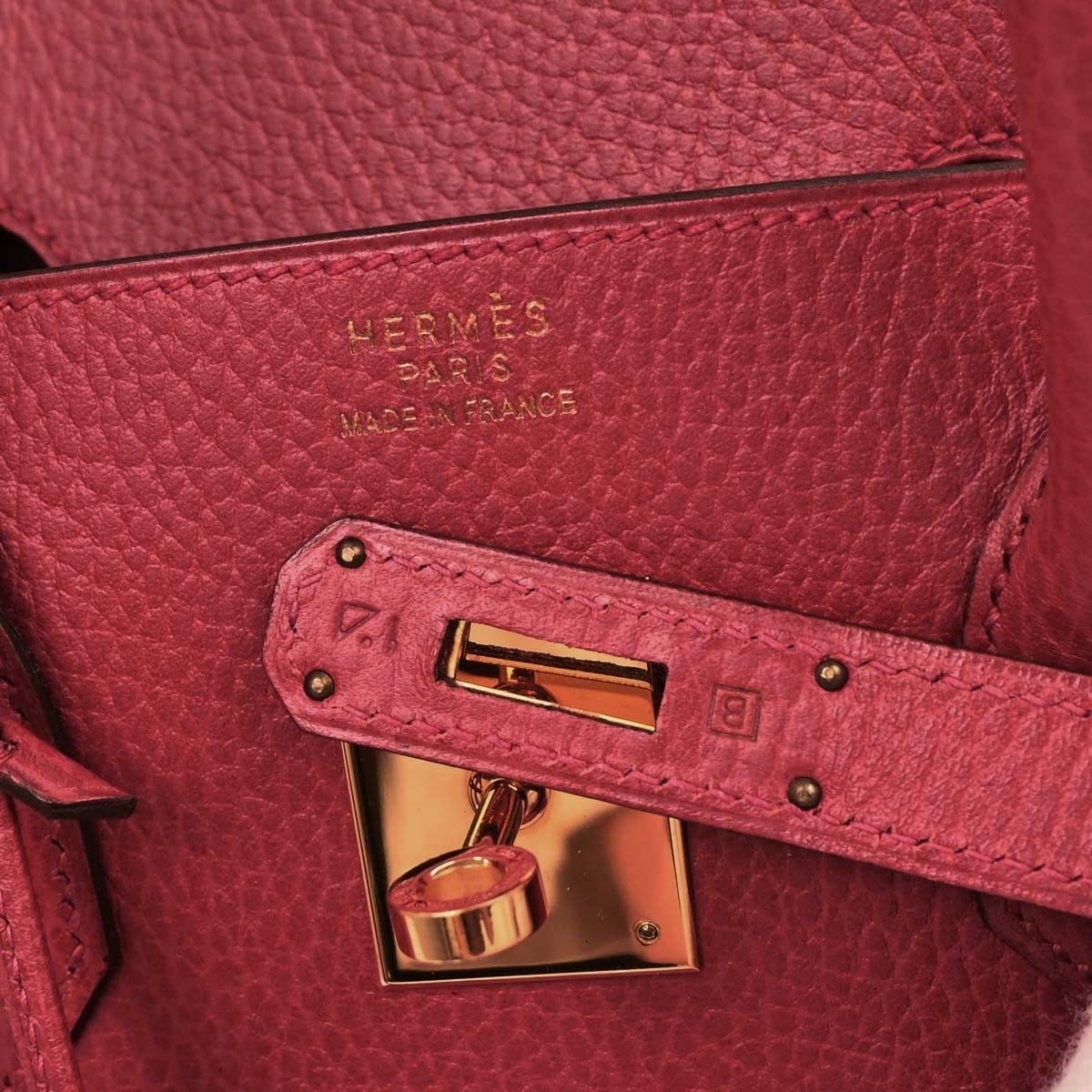 Hermes Hermes Birkin Handbag Red Ardennes with Gold Hardware Size ONE SIZE - 5 Thumbnail