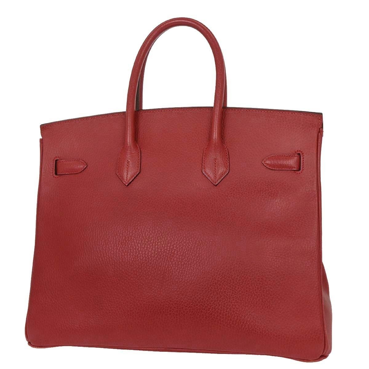 Hermes Hermes Birkin Handbag Red Ardennes with Gold Hardware Size ONE SIZE - 2 Thumbnail