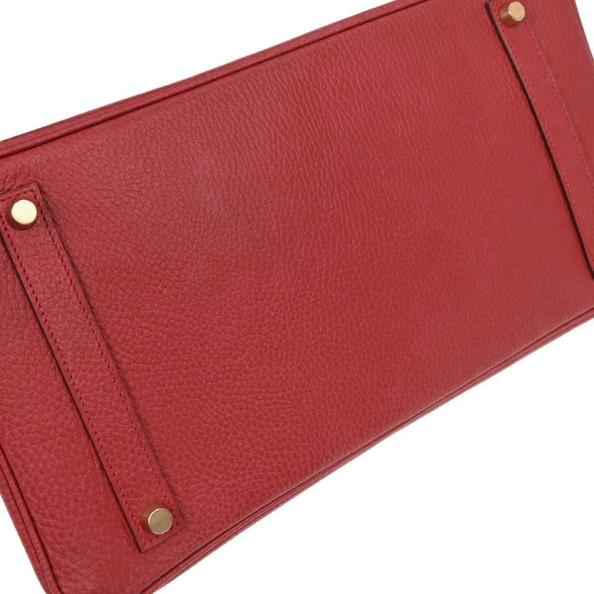 Hermes Hermes Birkin Handbag Red Ardennes with Gold Hardware Size ONE SIZE - 8 Thumbnail